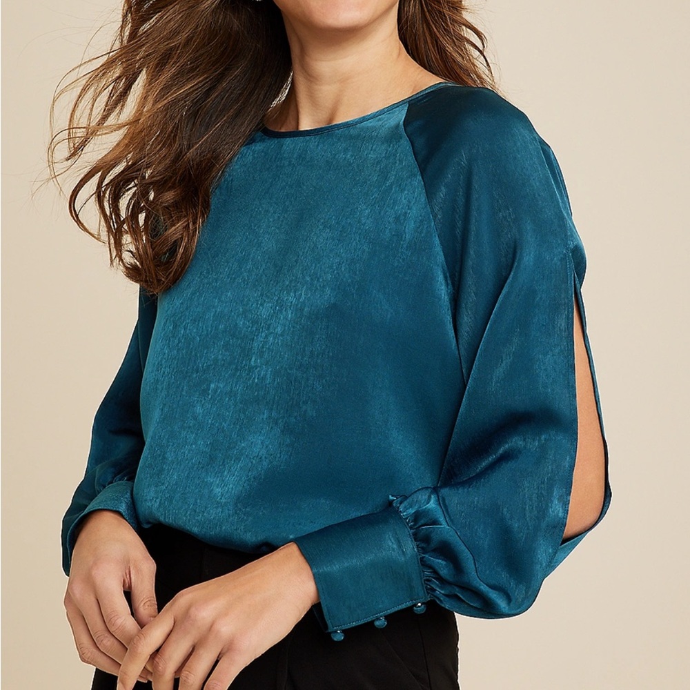 Maurice’s Fallon Satin Blouse | Elegant Teal Women's Top